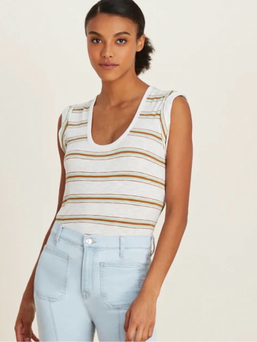 Veronica Beard Arion Cotton Muscle Tee